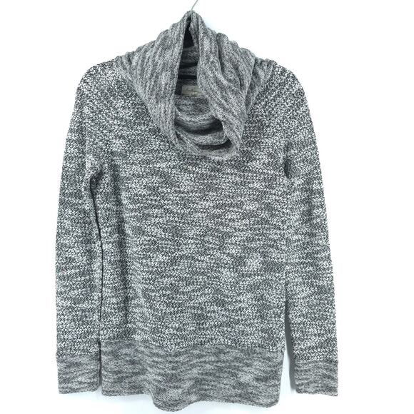 Lou & Grey Casual Luxe Cowl Neck Gray Mixed Knit Marled Pullover Sweater S - Picture 1 of 16
